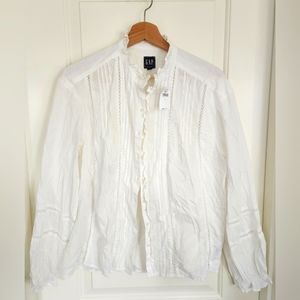 Gap Romantic Mock Neck Blouse - Size L